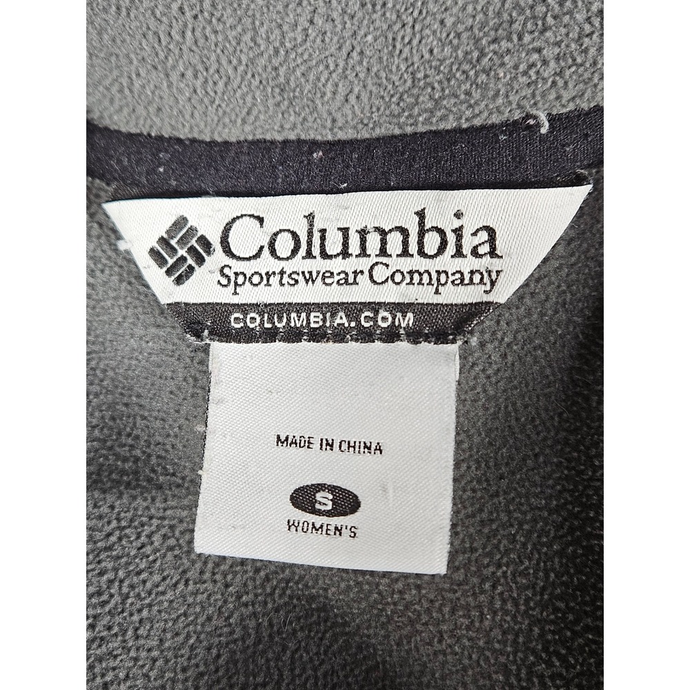 Columbia Womens Small Black Full Zip Softshell Fleece Lined Jacket Mock Neck - Picture 4 of 7